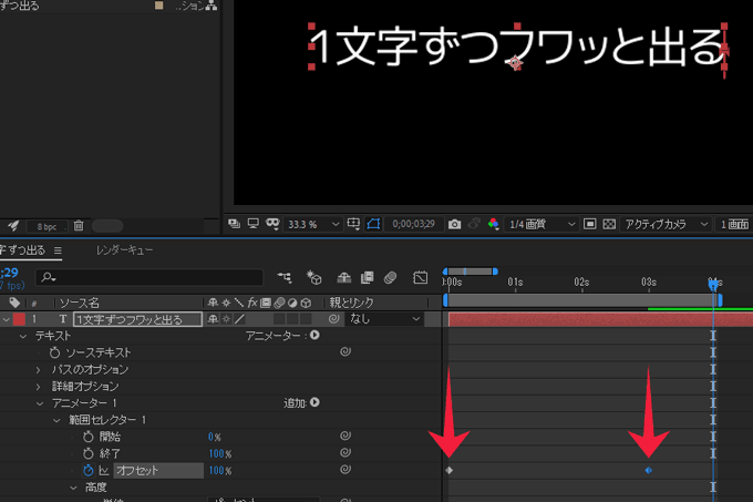 Aeで一文字ずつ出すテキストアニメーションの作り方 After Effects Bすずめの ってことは デザイン